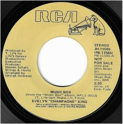 King, Evelyn &quot;Champagne&quot; / Music Box | RCA JH-11586 | Single, 7&quot; Vinyl | Promo | May 1979