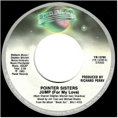 Pointer Sisters / Jump (For My Love) | Planet YB-13780 | Single, 7&quot; Vinyl | April 1984