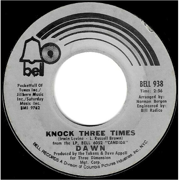 Orlando, Tony (+ Dawn) / Knock Three Times | Bell 938 | Single, 7&quot; Vinyl | November 1970