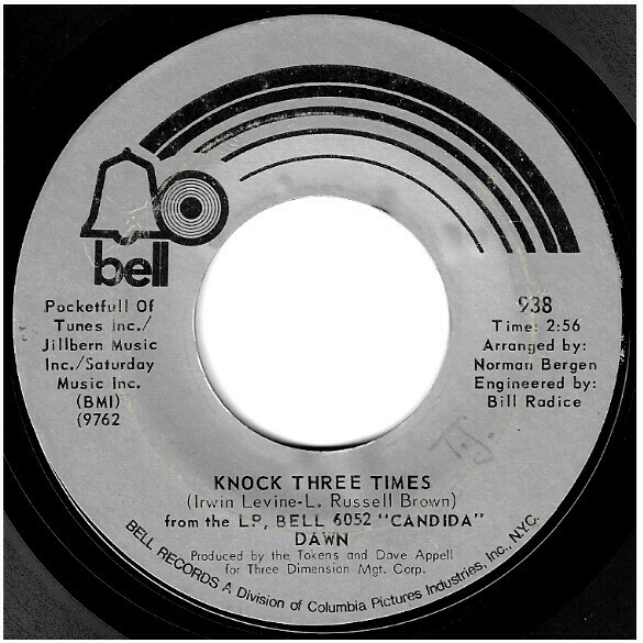 Orlando, Tony (+ Dawn) / Knock Three Times | Bell 938 | Single, 7&quot; Vinyl | November 1970