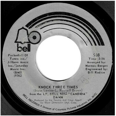 Orlando, Tony (+ Dawn) / Knock Three Times | Bell 938 | Single, 7&quot; Vinyl | November 1970