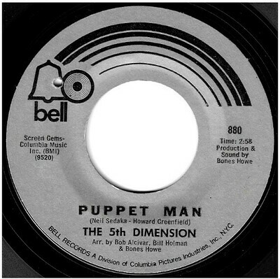 5th Dimension, The / Puppet Man | Bell 880 | Single, 7&quot; Vinyl | April 1970