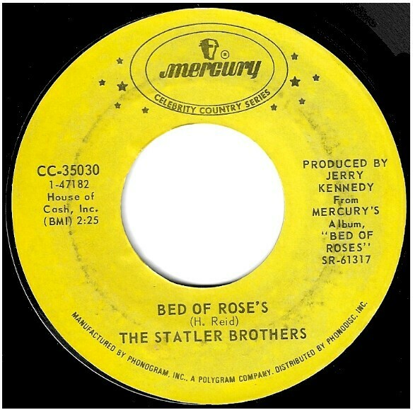 Statler Brothers, The / Bed of Rose&#39;s | Mercury CC-35030 | Single, 7&quot; Vinyl | 1972 | Celebrity Country Series