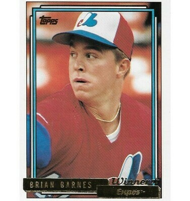 Barnes, Brian / Montreal Expos | Topps #73 | Baseball Trading Card | 1992 | Winners Series