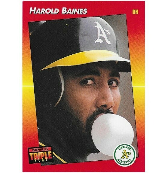 Baines, Harold / Oakland Athletics | Triple Play #34 | Baseball Trading Card | 1992 | Hall of Famer