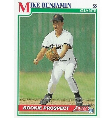 Benjamin, Mike / San Francisco Giants | Score #345 | Baseball Trading Card | 1991 | Rookie Prospect