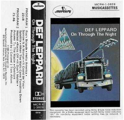 Def Leppard / On Through the Night | Mercury MCR4-1-3828 | Cassette | March 1980