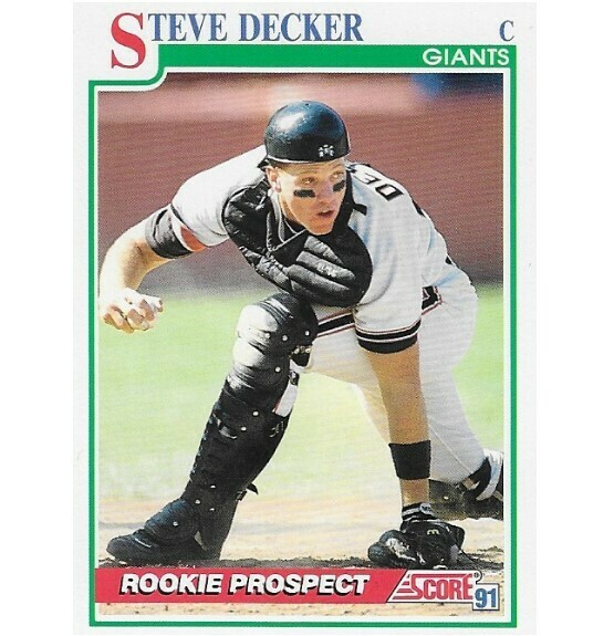 Decker, Steve / San Francisco Giants | Score #710 | Baseball Trading Card | 1991 | Rookie Card | Rookie Prospect