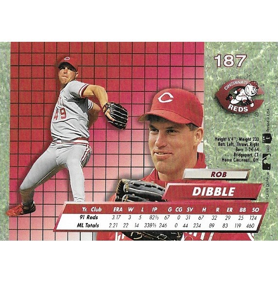 Dibble, Rob / Cincinnati Reds | Ultra #187 | Baseball Trading Card | 1992