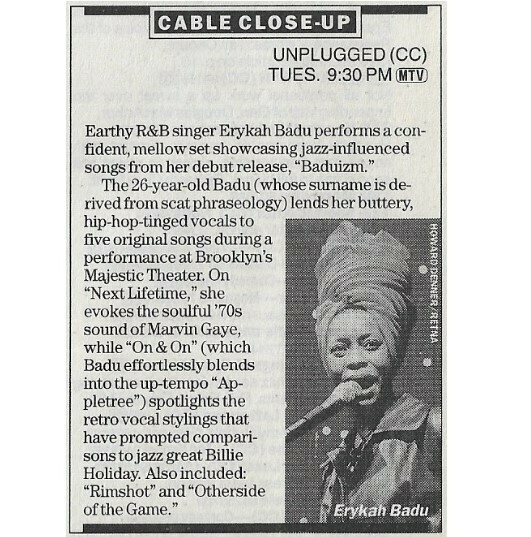 Badu, Erykah / Unplugged (Cable Close-Up) | July 1997