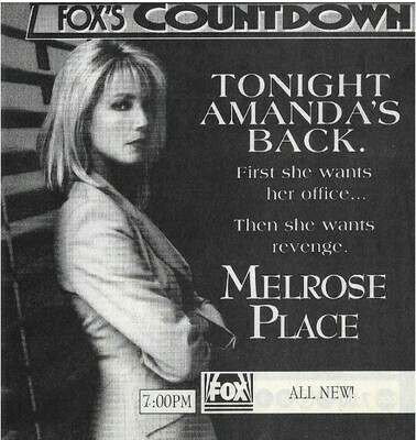 Locklear, Heather / Melrose Place - Tonight Amanda's Back | Magazine Ad | May 1995