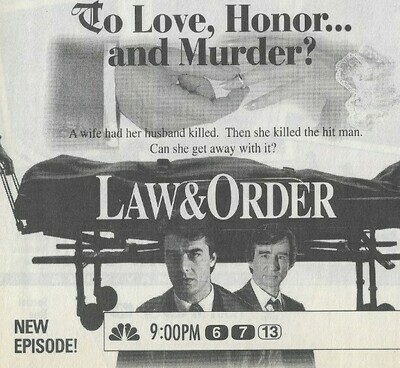 Waterson, Sam / Law + Order - To Love, Honor...and Murder? | Magazine Ad | with Chris Noth | May 1995