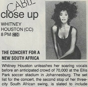 Houston, Whitney / The Concert for a New South Africa | November 1994