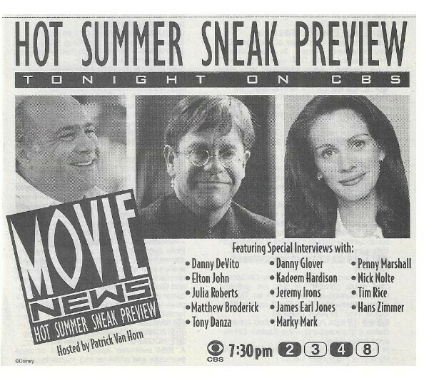 John, Elton / Movie News (Hot Summer Sneak Preview) (1994) / with Danny DeVito and Julia Roberts
