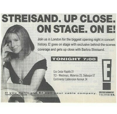 Streisand, Barbra / Streisand. Up Close. On Stage. On E! (1994)