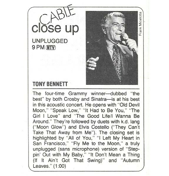Bennett, Tony / Unplugged (Cable Close Up) | June 1994