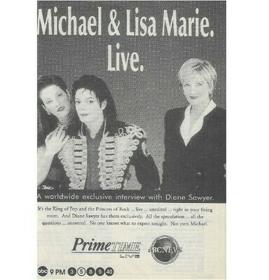 Jackson, Michael / Primetime Live | Magazine Ad | June 1995 | with Lisa Marie Presley + Diane Sawyer