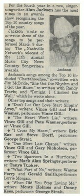 Jackson, Alan / For the Fourth Year In a Row | January 1994