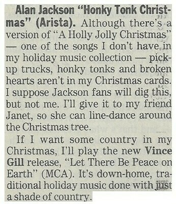 Jackson, Alan / Honky Tonk Christmas | December 1993