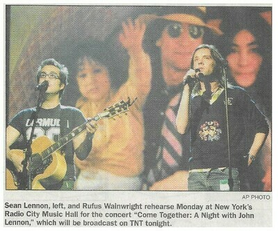 Lennon, Sean / Radio City Music Hall - Rehearsal | Newspaper Photo | October 2001 | with Rufus Wainwright