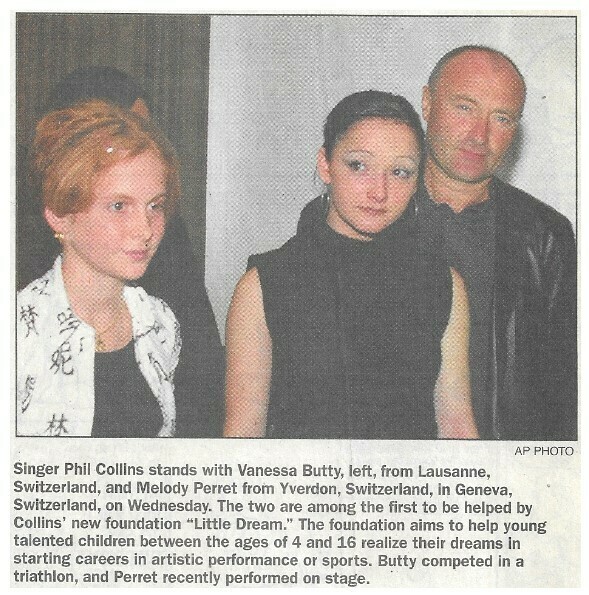 Collins, Phil / Little Dream Foundation, Switzerland | Newspaper Photo | October 2001