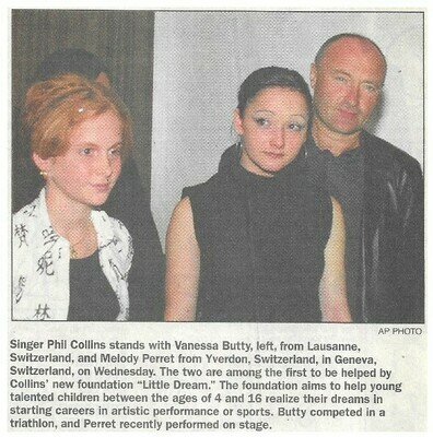 Collins, Phil / Little Dream Foundation, Switzerland | Newspaper Photo | October 2001
