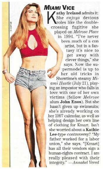 Ireland, Kathy / Miami Hustle | Magazine Article | July 1996