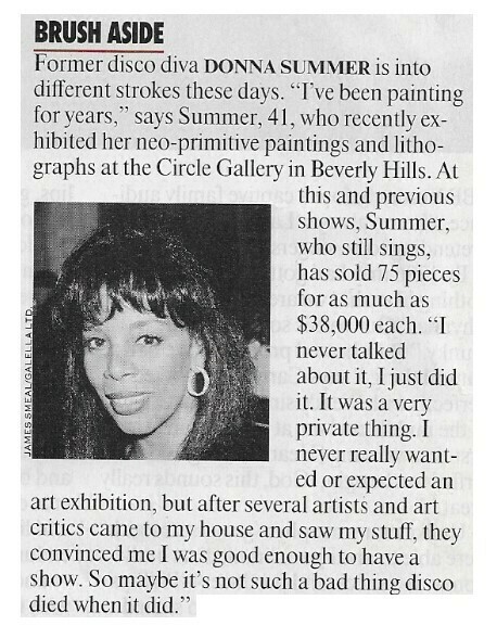 Summer, Donna / Brush Aside | Magazine Article | June 1990