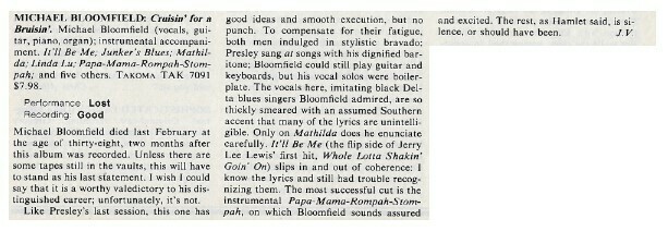 Bloomfield, Michael / Cruisin' for a Bruisin' | July 1981