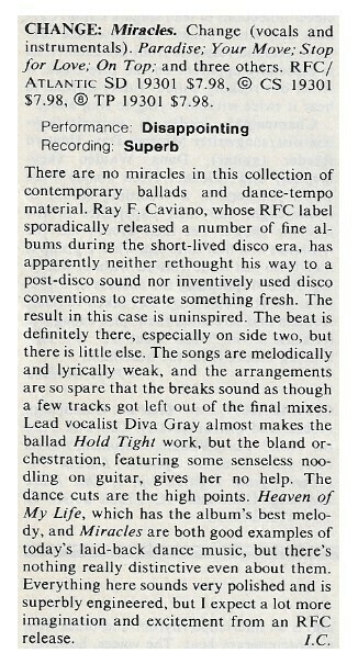 Change / Miracles / 1981