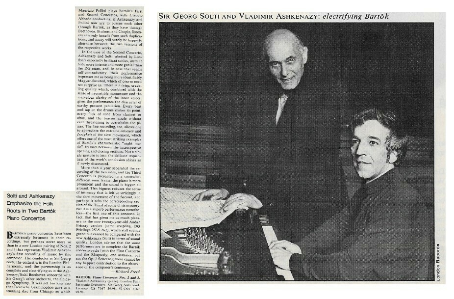 Ashkenazy, Vladimir / Bartok: Piano Concertos Nos. 2 and 3 | Magazine Review | July 1981 | with Sir Georg Solti
