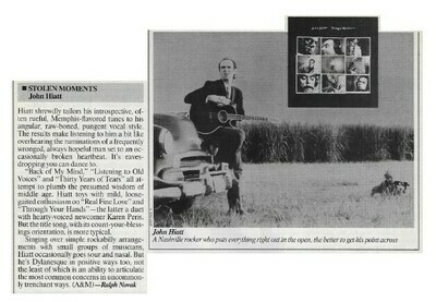 Hiatt, John / Stolen Moments | Magazine Review | July 1990