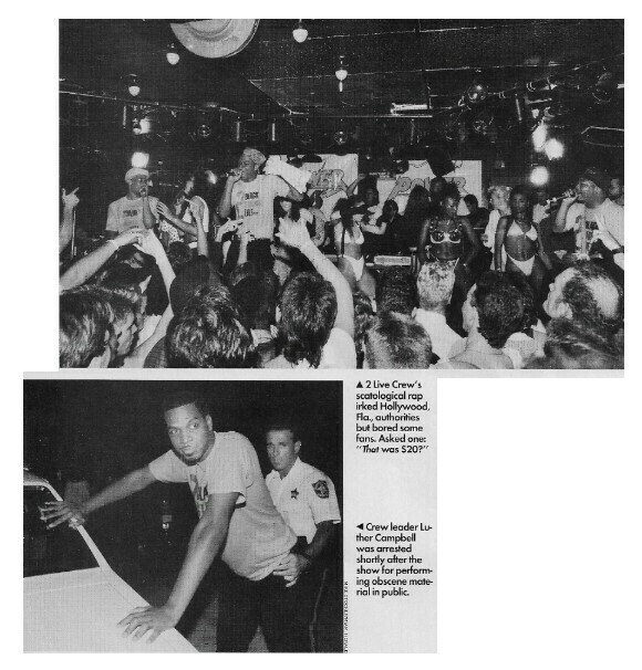 2 Live Crew / In Hollywood, FL - On Stage, Etc. | 2 Magazine Photos | July 1990