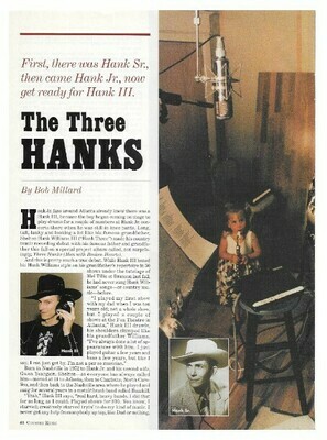 Williams, Hank (Jr.) / The Three Hanks | Magazine Article | January 1997 | with Hank Williams + Hank Williams III