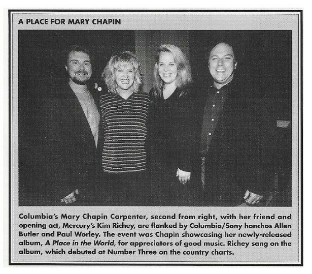 Carpenter, Mary Chapin / A Place For Mary Chapin | Magazine Photo | January 1997 | with Kim Richey