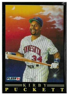 Puckett, Kirby / Minnesota Twins | Fleer #1 of 12 | Baseball Trading Card | 1991 | Pro-Visions | Hall of Famer