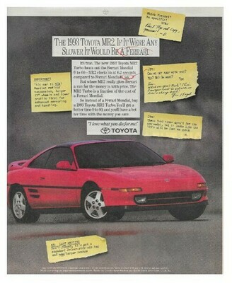 Toyota / The 1993 Toyota MR2 | Magazine Ad | March 1992