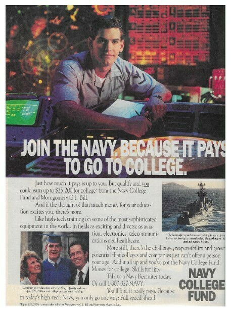 United States Navy / Navy College Fund | Magazine Ad | March 1992