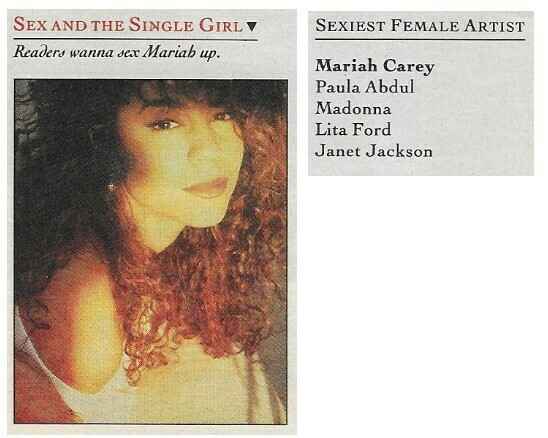 Carey, Mariah / Sexiest Female Artist (Readers' Picks) | March 1992