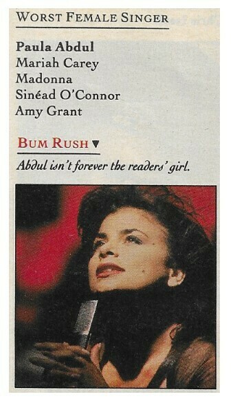 Abdul, Paula / Bum Rush (Readers&#39; Picks) | Magazine Photo | March 1992