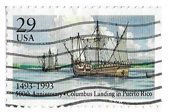 United States / 1993 | Columbus Landing in Puerto Rico | 500th Anniversary | Postage Stamp