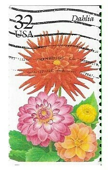 United States / 1995 | Dahlia | Fall Garden Flowers Series | Postage Stamp