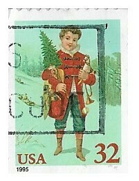 United States / 1995 | Child Holding Tree | Contemorary Christmas | Postage Stamp