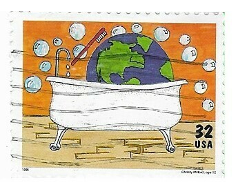 United States / 1995 | Earth in a Bathtub | Kids Care About Environment Series | Postage Stamp