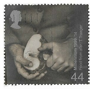 Great Britain / 1999 | Man Peeling Potato (Food From Afar) (44p) | Postage Stamp