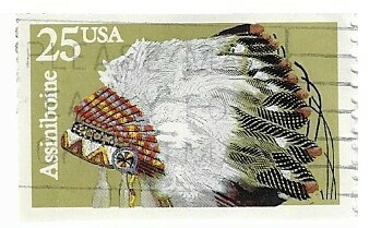 United States / 1990 | Indian Headdresses - Assiniboin (25￠) | Postage Stamp