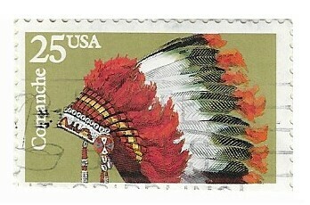 United States / 1990 | Indian Headdresses - Comanche (25￠) | Postage Stamp