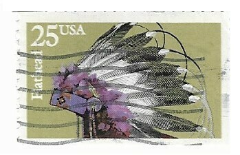 United States / 1990 | Indian Headdresses - Flathead (25￠) | Postage Stamp