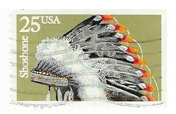 United States / 1990 | Indian Headdresses - Shoshone (25￠) | Postage Stamp