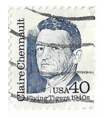United States / 1990 | Claire Chennault - Flying Tigers 1940s (40￠) | Postage Stamp | Great Americans Series